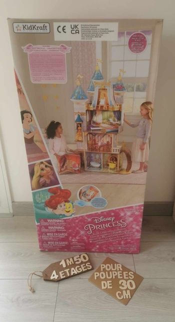 QUE REMISE EN MAINS PROPRES maison de poupée NEUVE en bois, Disney princesse royale, 1m50, kidkraft 