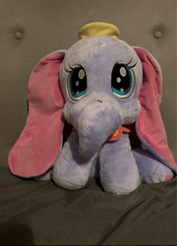 peluche douce Dumbo éléphant violet rose noeud - 25 Cm -Disney