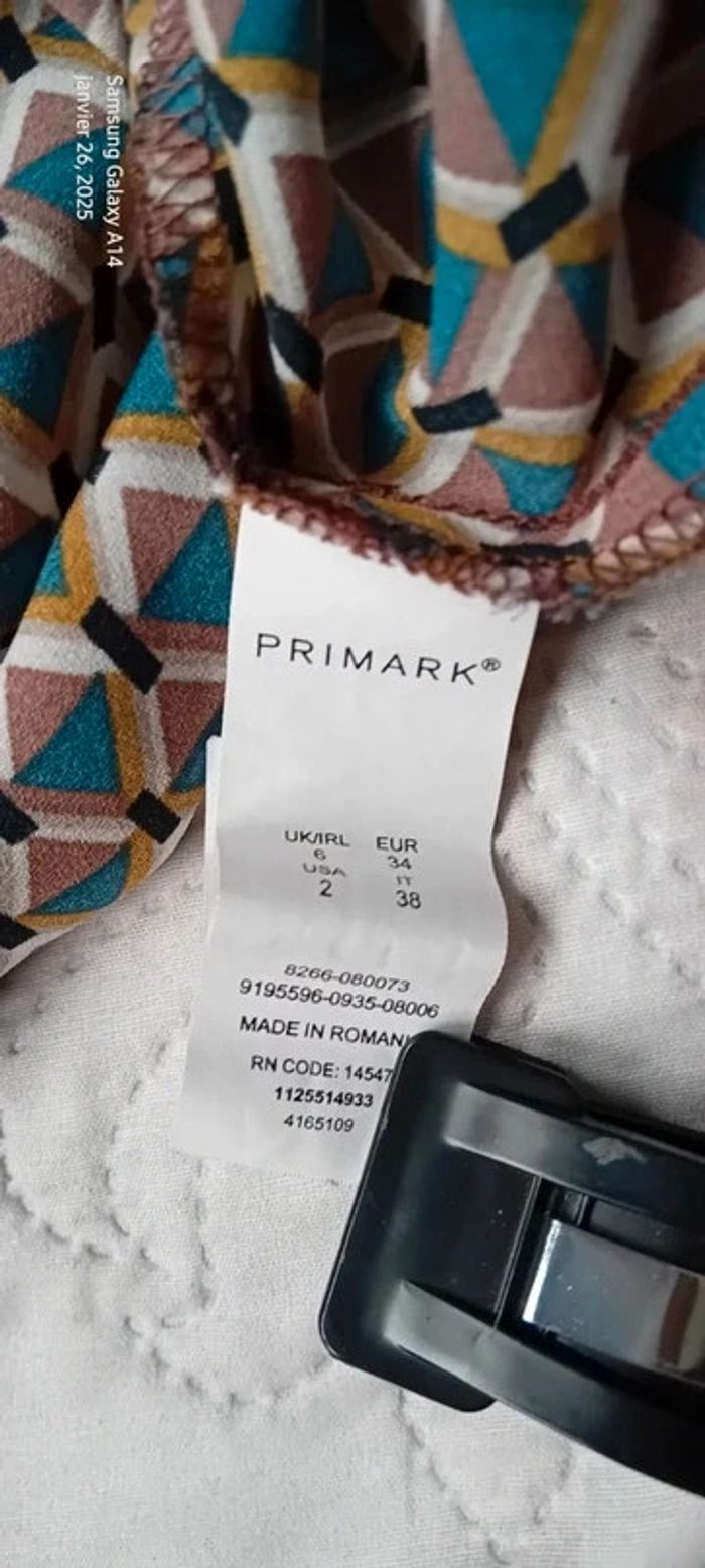 Tunique fluide motif losanges arlequin coloré marron femme xs primark - photo numéro 14