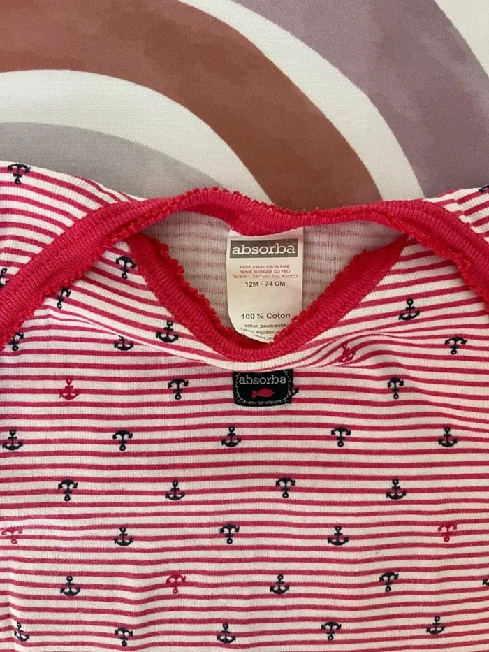 Lot de 2 bodies été bébé fille – Absorba – Taille 12 mois / 74 cm👶💖 - photo numéro 6