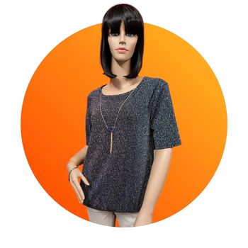 Christine Laure blouse irisée avec bijou * taille 2 *