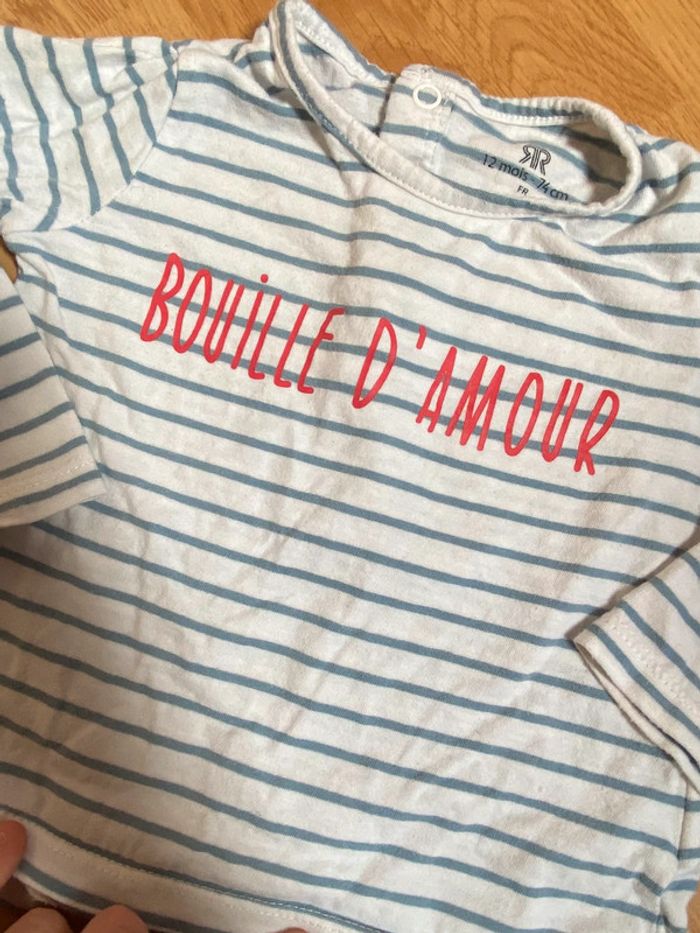 Lot 3 tshirts manches longues 12 mois - photo numéro 2