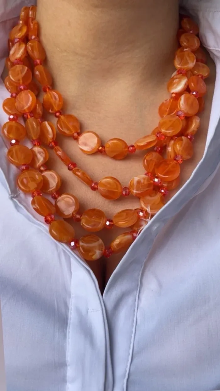 Collier multicouche orange week-end MaxMara - photo numéro 4