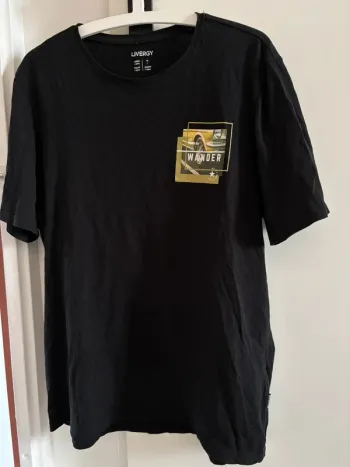 T-shirt noir imprimé Livergy t.L neuf