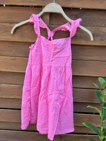 Robe rose à pois 8 ans