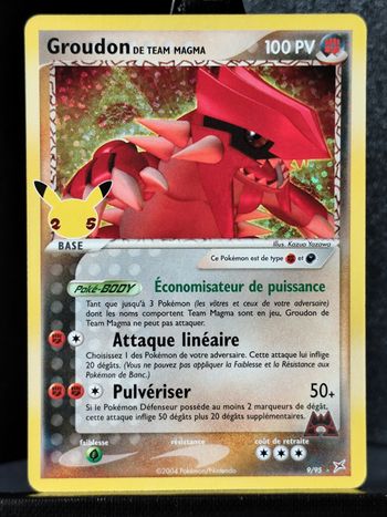 Carte Pokémon Neuve 🇨🇵 Groudon de Team Magma 9/95 Célébrations 25 Ans