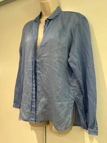 Chemise, esprit, taille 38 française, bleu, rayé blanc