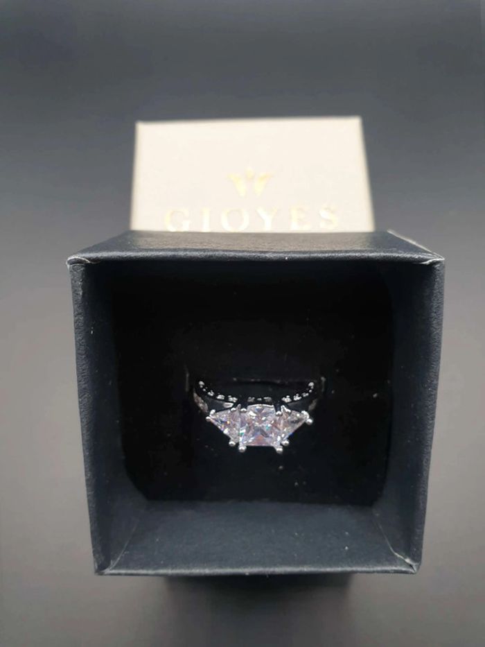 Bague  trilogy brillant  en métal  rhodié