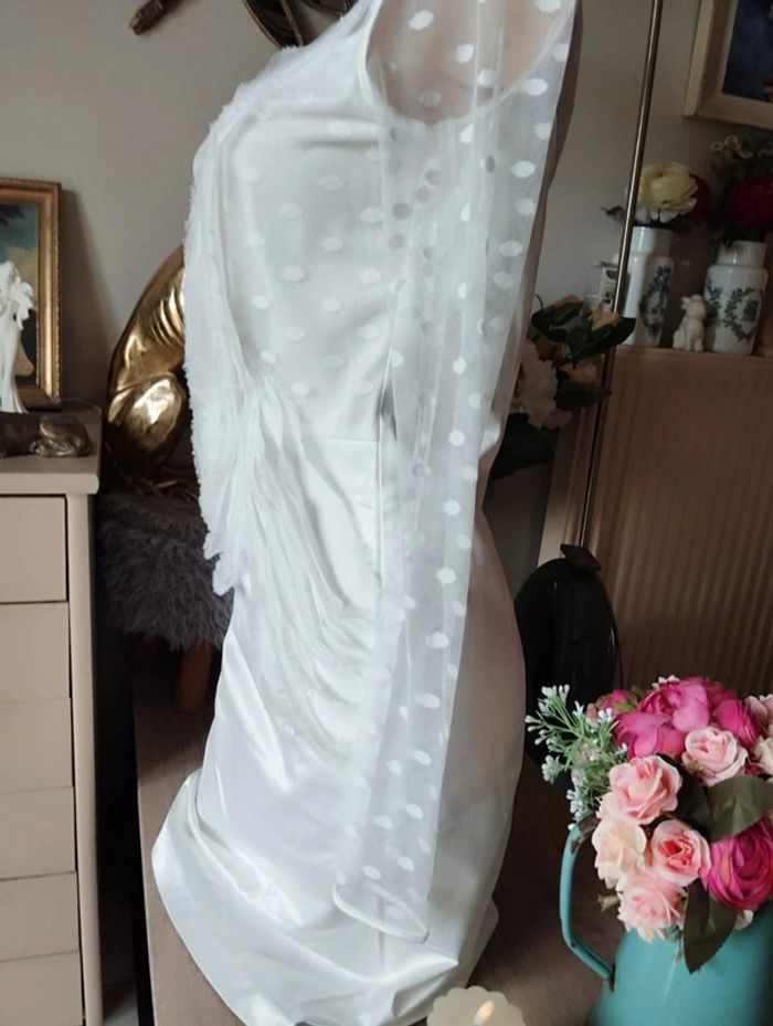 🌿Robe Satinée Dentelle Plumetis & Froufrous I'cona T34/36🌿 - photo numéro 9