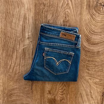 Jean/pantalon bleu Levi's Demi Curve Low Rise Skinny, taille : W 27 L 32 (36 taille française)