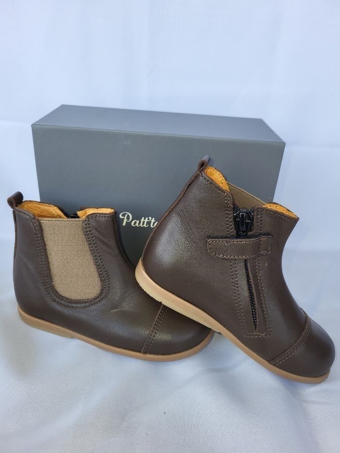 Chaussures bottines garçon en cuir marron Point 23 Made in France 🇨🇵 - photo numéro 4