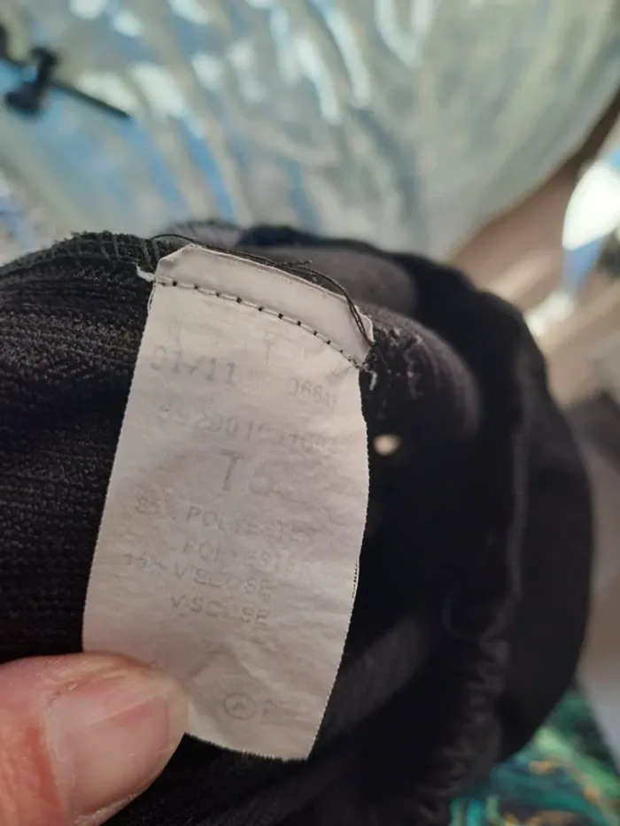 Pantalon noir femme T5 comme neuf joli tissu côtelé - photo numéro 6