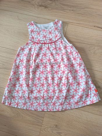 Robe Obaïbi blanche et rouge - Taille 12 mois - 74cm