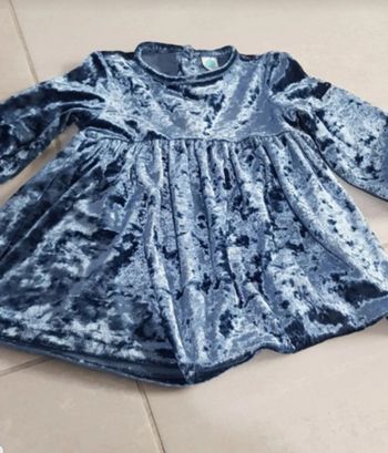 Robe velour bleu