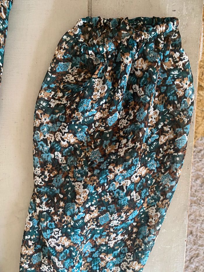Robe Only liberty à fleurs bleues et marrons taille S - photo numéro 20