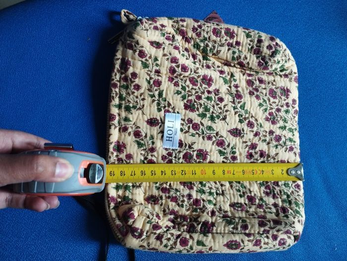 Grande trousse de toilette coton fait main/trousse de voyage/trousse de maquillage/trousse en coton - photo numéro 4