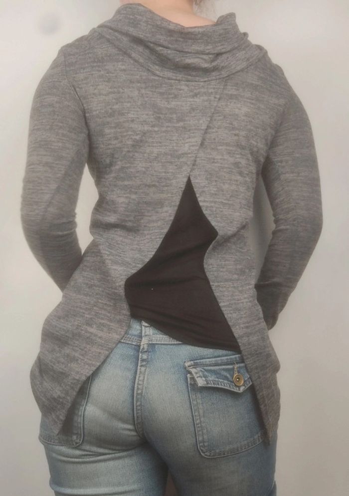 Sweat moucheté noir et gris - photo numéro 3