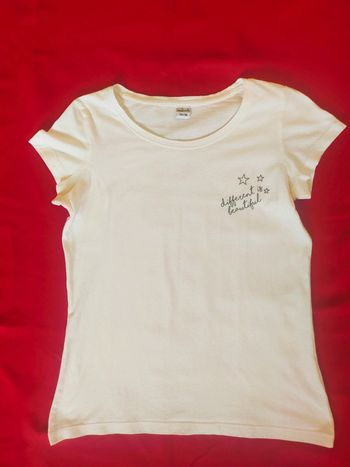 T-shirt blanc 100% coton taille 34-36