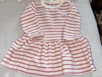 Robe rayé rose bébé fille