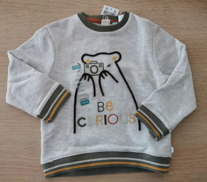 Pull gris Obaïbi 2 ans neuf garçon - photo numéro 2