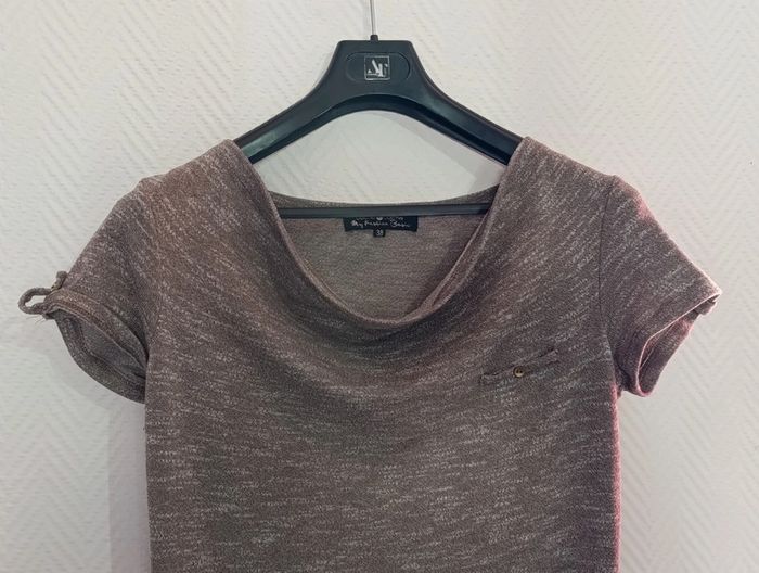 Robe chinée marron beige cache cache T38 - photo numéro 2