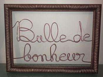 Cadre marron "Bulle de bonheur" fabrication artisanale, en fil de fer