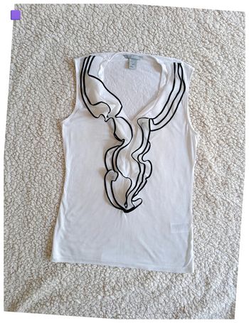 Débardeur blanc à volant H&M vintage sexy pro