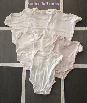 Lot bodies fille 6/9 mois 
