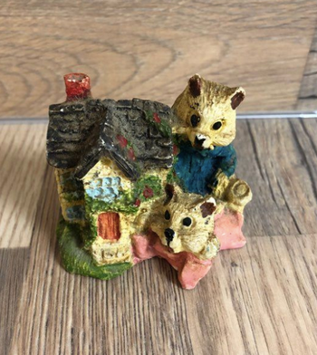 Sucre vintage couple de loups avec leur maison