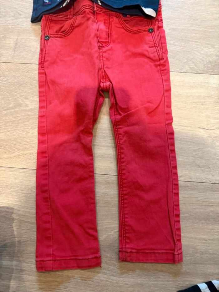 Ensemble t shirt + jean rouge catimini - photo numéro 4