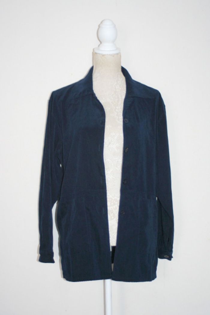 Chemise imitation daim bleu marine New JM