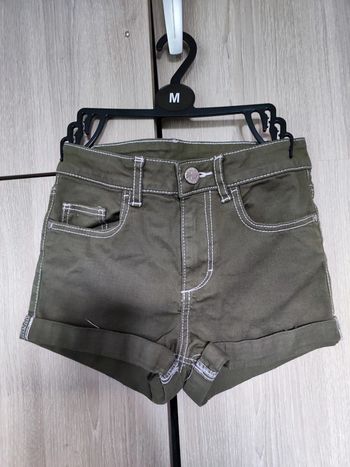 Short jean vert kaki 8-9 ans h&m
