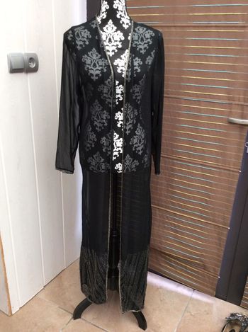 Gilet noir transparent bas perlé(n°19)