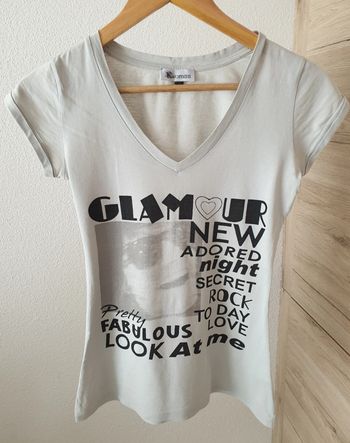 T shirt col V gris k woman