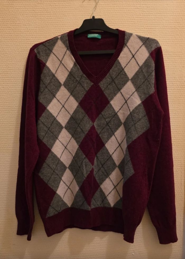 Pull jacquard en laine united colors of benetton - photo numéro 3