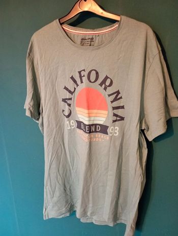 Tee shirt homme coton bleu clair