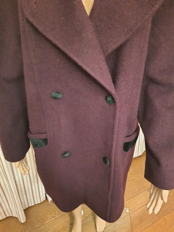 Manteau bordeaux Cristel fr 42 en 70%laine - photo numéro 7