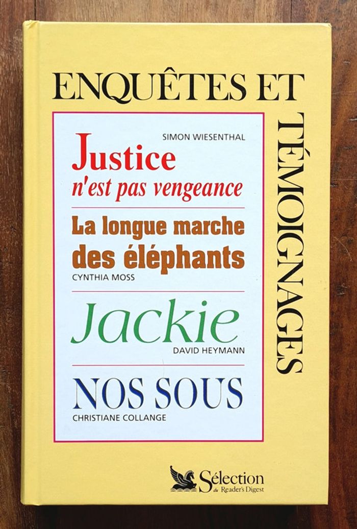 Enquêtes Et Témoignages, 4 Livres Condensés, Sélection Du Reader's Digest, 1990