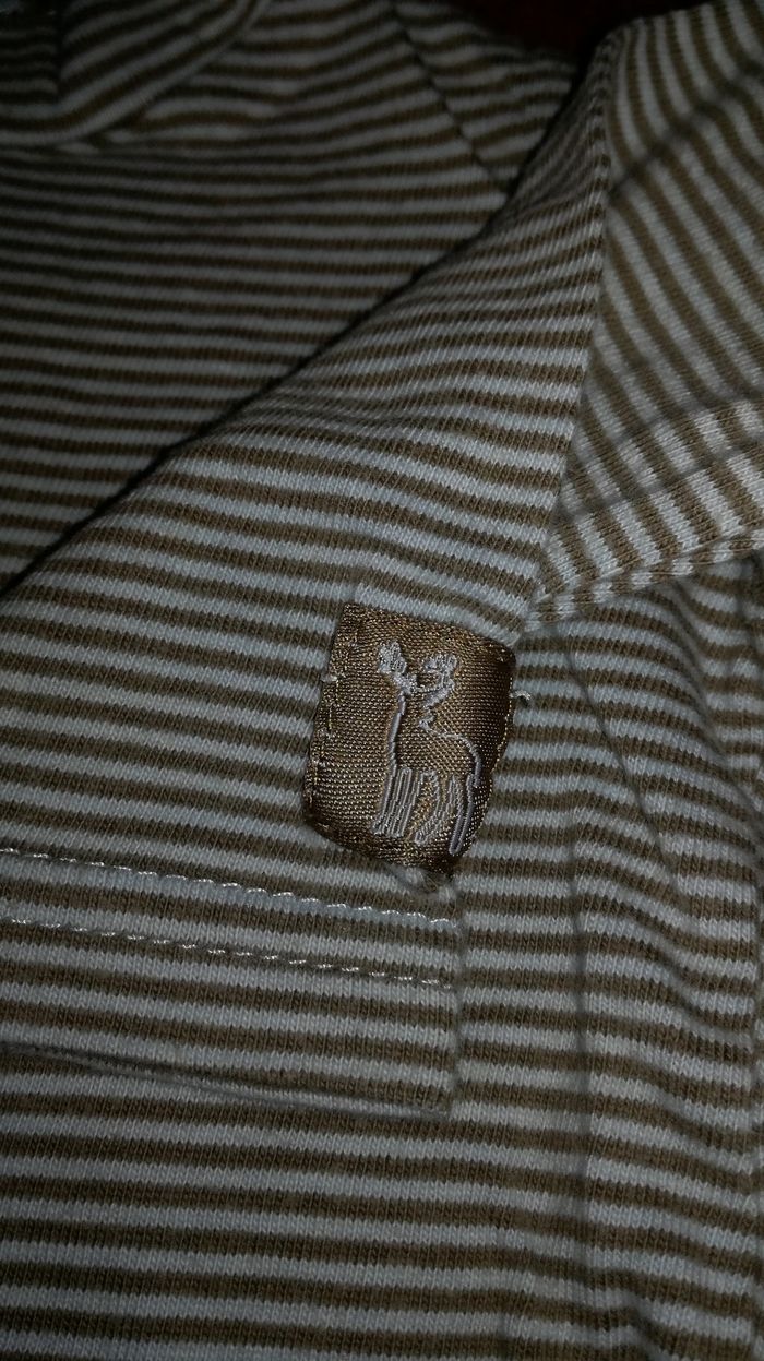 Sous pull marron bleu rayé 3 mois garçon Grain de blé - photo numéro 2