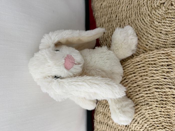 Doudou lapin HISTOIRE D'OURS beige nez rose - photo numéro 5