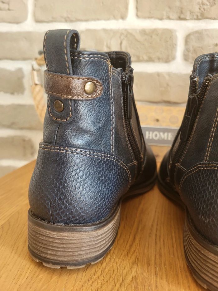 Bottines Chealsea Mustang bleu marine - Excellent état - photo numéro 10