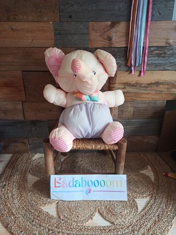 Peluche éléphant bikin Toile parachute vintage tbe