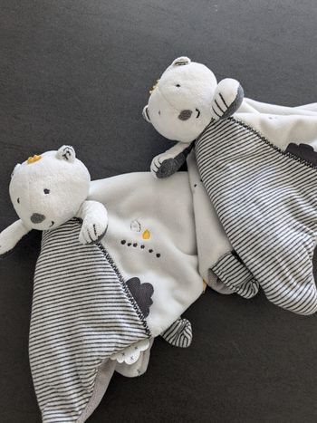 Lot doudou ours blanc Sam Noukie's