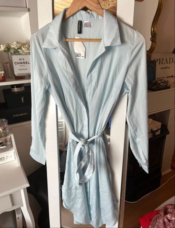 Robe chemise courte bleu clair T38 H&M neuve 🩵