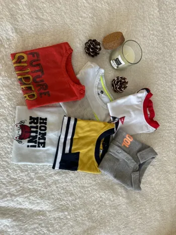 Lots de T-shirt manches courtes taille 12 mois