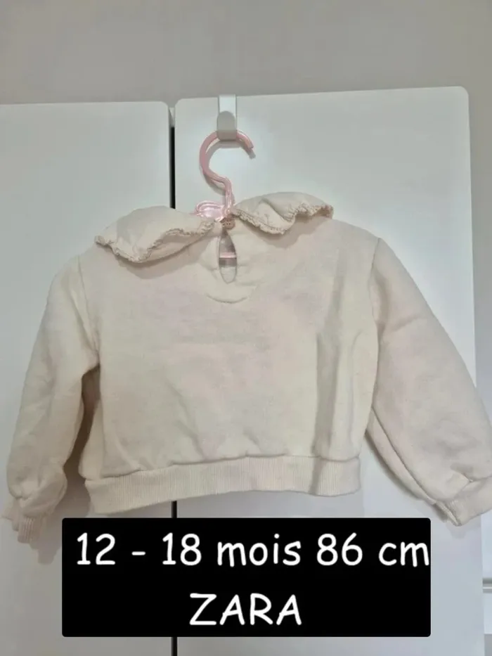 Pull court col Claudine ZARA 12 18 mois 86 cm beige - photo numéro 6
