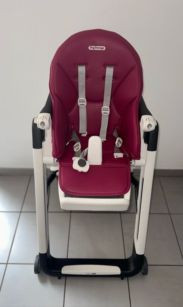 Chaise haute évolutive transat Berry Framboise Peg Perego Siesta Follow Me