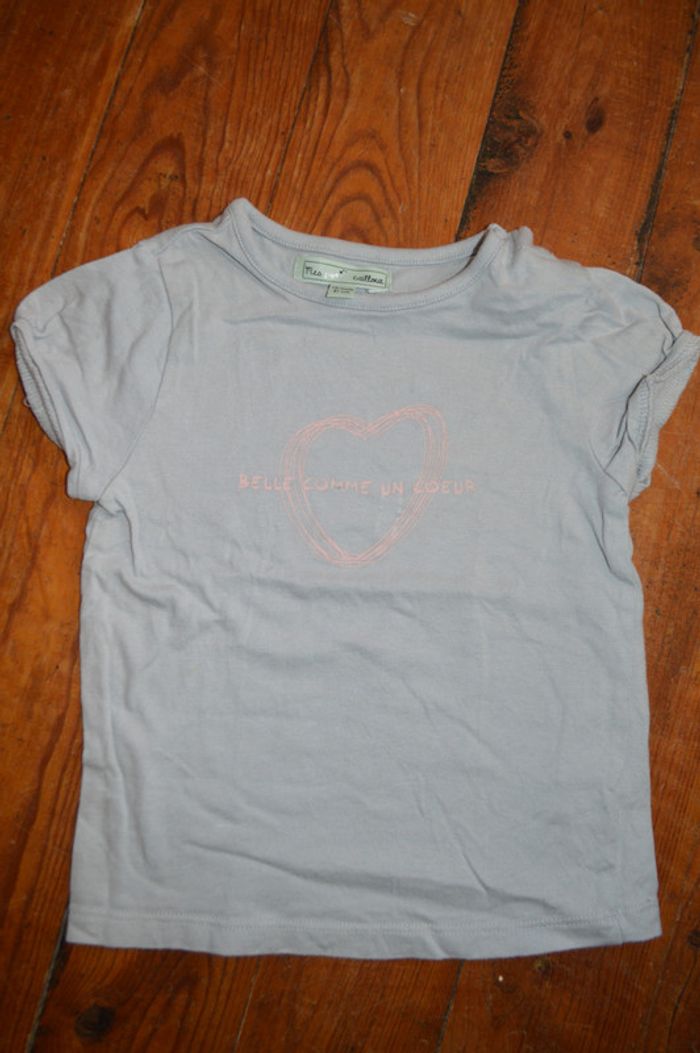 Tee shirt manches courtes Belle comme un coeur 18 mois