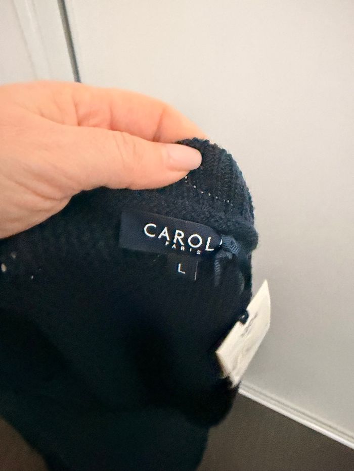 Caroll - Robe-pull 100% Laine RWS - Taille L - Bleu Marine - Neuf avec étiquette - photo numéro 3