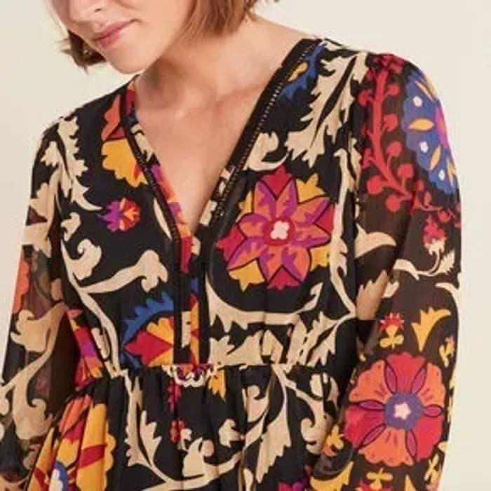 Robe évasée manches longues noir femme - taille 46 - Bréal - photo numéro 6